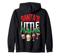 Santa's Little Helper Christmas Spirits Funny Drinking Zip Hoodie