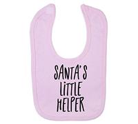 Santa's Little Helper Cotton Baby bib - Pastel Pink