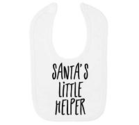 Santa's Little Helper Cotton Baby bib - White