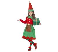 Santa's Little Helper Elf Girls Christmas Fancy Dress Costume Kids - Age 4-6