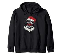 Santas Little Helper Santa Claus Zip Hoodie
