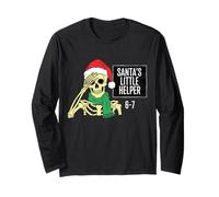 Santa's Little Helper Skeleton Christmas 6-7 Six & Seven Long Sleeve T-Shirt