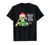 Santa's Little Helper Skeleton Christmas 6-7 Six & Seven T-Shirt