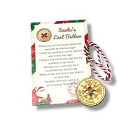 Santa's Lost Button Christmas Morning Tradition, Button displayed on card, Family tradition
