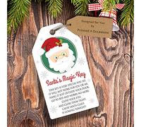 Santas Magic Key Labels Tags for Funny Christmas Kids Activity and Schools, DIY Xmas Stocking fillers Santa's Key 250gsm (25)