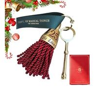 Santa's Magic Key- No Chimney Needed, Vintage Metal Christmas Keys for Homes Without Chimneys, Red Engraved 25 & Magic Lives Here, Holiday Tradition Ornaments Christmas Tree Party Decoration