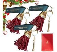 Santa's Magic Key- No Chimney Needed, Vintage Metal Christmas Keys for Homes Without Chimneys, Red Engraved 25 & Magic Lives Here, Holiday Tradition Ornaments Christmas Tree Party Decoration