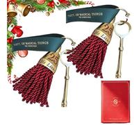 Santa's Magic Key- No Chimney Needed, Vintage Metal Christmas Keys for Homes Without Chimneys, Red Engraved 25 & Magic Lives Here, Holiday Tradition Ornaments Christmas Tree Party Decoration