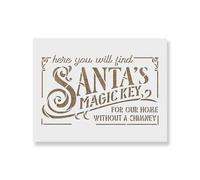 Santa's Magic Key Stencil - Craft Airbrush Painting Wall Art Decor DIY Template 7.5 Mil Mylar Plastic Reusable