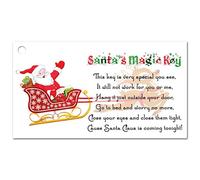 Santas Magic Key Tags Labels for Funny Christmas Kids Activity and Schools, DIY Xmas Stocking fillers Santa's Key (100)