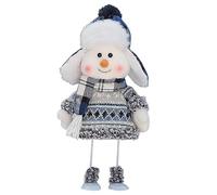 Santa's Magical Plush, 20cm Festive Stuffed Toy with Removable Knit Hat Scarf, Pull-Out Legs for Poseable Display, Cosy Christmas Doll for Tree, Mantel, or Table Decor (E)