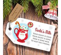 Santas Milk Labels Tags for Funny Christmas Kids Activity and Schools, DIY Xmas Stocking fillers Santa's Milk 250gsm (100)