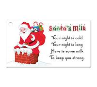 Santas Milk Tags Labels for Funny Christmas Kids Activity and Schools, DIY Xmas Stocking fillers & Novelty Gifts Milk for Santa (25)