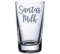 Santa's Milk - Vinyl Sticker Decals for Glass, Mug, Bottle. Christmas Eve Box. Father Christmas (Small - 3cm Tall Capital Letter Height, Black)