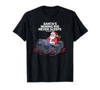 Santa's Mining Rig Never Sleeps, Crypto Bitcoin Christmas T-Shirt