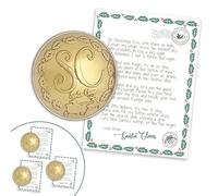 Santa's Missing Button | Large 1.5” Diameter | Santa Claus Lost Button and Letter for Christmas Morning | Gold 3pk