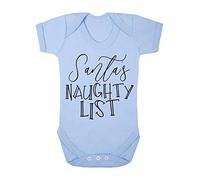 Santa's Naughty List Baby Grow Vest, 0-3 Months, Pastel Blue