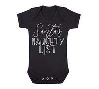 Santa's Naughty List Baby Grow Vest, 3-6 Months, Black