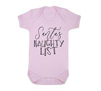 Santa's Naughty List Baby Grow Vest, 6-12 Months, Pastel Pink