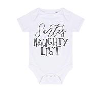 Santa's Naughty List Baby Grow Vest, 6-12 Months, White