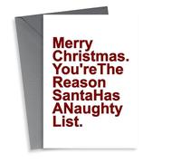Santa's naughty list Christmas card