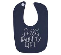 Santa's Naughty List Cotton Baby bib - Navy