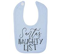 Santa's Naughty List Cotton Baby bib - Pastel Blue