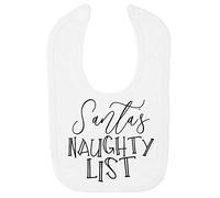 Santa's Naughty List Cotton Baby bib - White