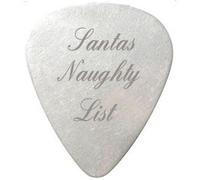 santas naughty list guitar pick / plectrum - custom engraved - includes gift packaging