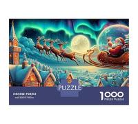 Santa's Night Flight Unique 1000 Piece Jigsaw Puzzle for Adults Christmas Ship Colourful Puzzling Challenging & Brainteasing Adult Jigsaws Puzzle Game for The Whole for Women