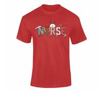 Santa's Nurse Christmas T Shirt - Funny Merry Christmas Nurse Tee with Stethoscope & Xmas Lights, Nursing Santa Top Style 1