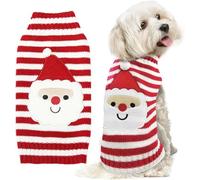 Santa's Paws Knitted Christmas Sweater - Dog & Puppy Jumper (Small to Large, Funny Santa Claus Design, XL Cat Size)