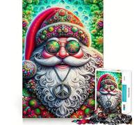 Santas Peaceful Revelry Adult Jigsaw Puzzles 1000 Pieces Brain Workout Toy Casual Relax Image Assembly Artistic Gift (38x52cm)