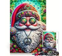 Santas Peaceful Revelry Adult Jigsaw Puzzles 1000 Pieces Brain Workout Toy Casual Relax Image Assembly Artistic Gift (38x52cm)