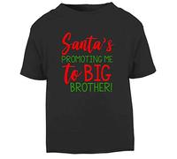 Santa's Promoting Me to Big Brother T Shirt Toddler Top Black