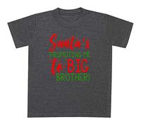 Santa's Promoting Me to Big Brother T Shirt Toddler Top Dark Heather
