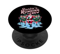 Santa's Running Crew Christmas Runner Costume Marathon Team PopSockets Adhesive PopGrip