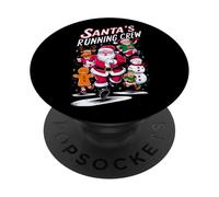 Santa's Running Crew Christmas Runner Costume Marathon Team PopSockets Adhesive PopGrip