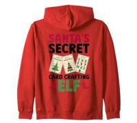 Santa's Secret Card Crafting Elf - Card Making Christmas Zip Hoodie