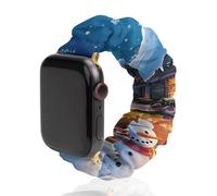 Santas Secret Village Scrunchie Watch Bands Soft Elastic Replacement Wristband Compatible with Apple Watch 42mm/44mm