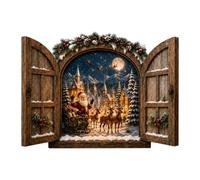 Santa's Secret Window Light, 3D Lighted North Pole Christmas Wall Decor | Warm LED Snowy Scene, Magical Display, USB Powered for Living Room Bedroom Fireplace, Wall Art Christmas Decor