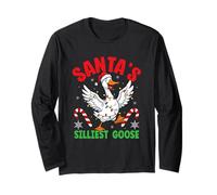 Santa's Silliest Goose Christmas Cheer Long Sleeve T-Shirt