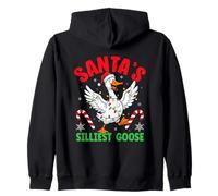 Santa's Silliest Goose Christmas Cheer Zip Hoodie