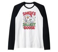 Santa's Silliest Goose Christmas Holiday Funny Family Humor Raglan Baseball Tee
