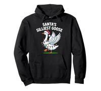 Santa's Silliest Goose Christmas Humor for Funny Holiday Pullover Hoodie