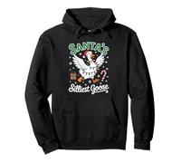 Santa's Silliest Goose Stars Candy Joyful Christmas Lights Pullover Hoodie