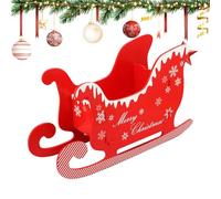 Santa's Sleigh - 20.5x10.5x15cm Santa Claus, Minifigure, Inflatable Basket, Decor Sleigh Box, Storage Container for Sweets Festive Party
