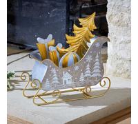 Santa's Sleigh Christmas Decoration - Gold