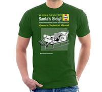 Santas Sleigh Christmas Haynes Manual Men's T-Shirt Bottle Green