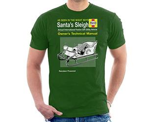 Santas Sleigh Christmas Haynes Manual Men's T-Shirt Bottle Green